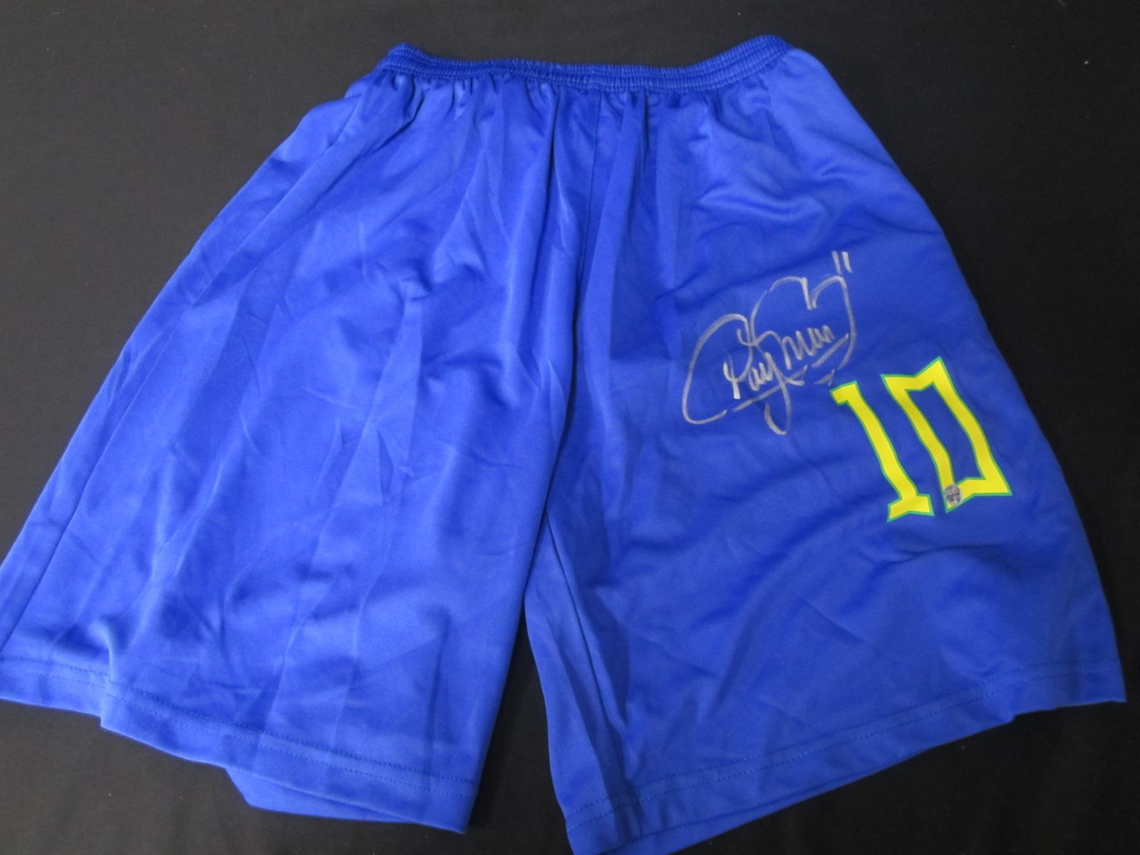 Neymar Jr Signed Soccer Shorts COA Pros