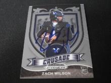 Zach Wilson Signed Trading Card RC COA Pros