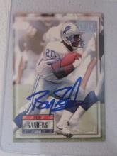 BARRY SANDERS SIGNED SPORTS CARD WITH COA
