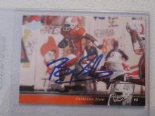 BARRY SANDERS SIGNED SPORTS CARD WITH COA