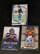 x3 Russell Wilson autograph lot with coa's