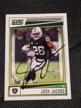 Josh Jacobs autographed card w/coa