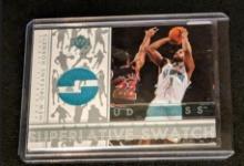 2003 Upper Deck UD Glass Baron Davis Superlative Swatch Game-Worn Jersey Card