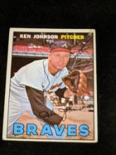 Vintage 1967 Topps Ken Johnson Atlanta Braves Baseball Card #101