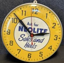 Neolite Soles & Heels Advertising Working 12" Clock