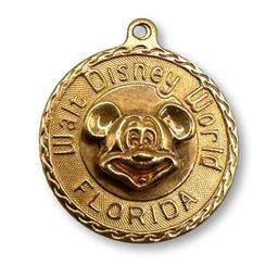 Mickey Mouse Walt Disney World Florida 14K Gold Pendant Charm