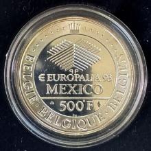 Belgian 500 Francs 1992 Europalia Mexico Exposition Silver Proof Coin