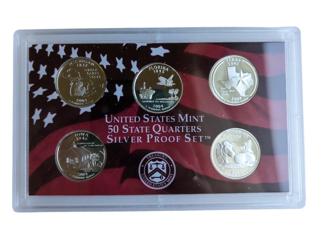 2004 US Mint 50 State Quarters Silver Proof Set