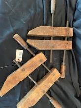 Antique Wooden Hand Clamps
