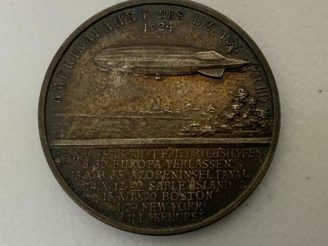 GERMANY SILVER MEDAL LZ126 ZEPPELIN CROSSING TO AMERICA