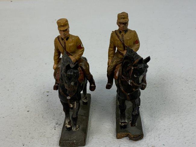 GERMAN NAZI PERIOD LINEOL / ELASTOLIN TOY SOLDIERS SA HORSEMEN LOT OF 2