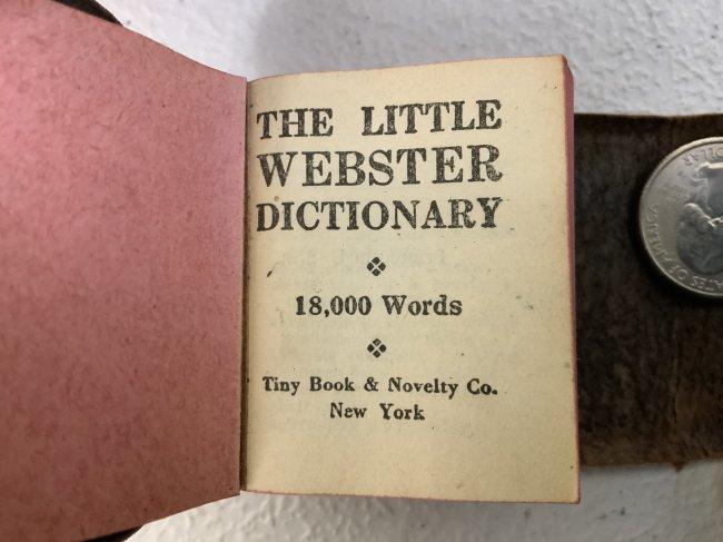 ANTIQUE MINIATURE BOOK THE LITTLE WEBSTER 18000 WORDS