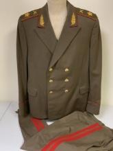 VINTAGE USSR  MARSHALL OF ARTILLERY DRESS TUNIC AND PANTS