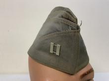 USN US NAVY WWII OFFICERS GRAY CANVAS DECK CAP