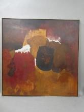 1968 Post-Modern Anthony Vaiksnoras Abstract Large Oil Painting Listed Artist