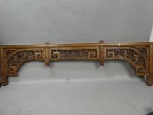 Antique Chinese Republic Hand Carved Wooden Bed Lintel
