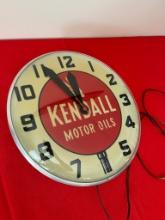 Kendall Motor Oil Glass Front Clock