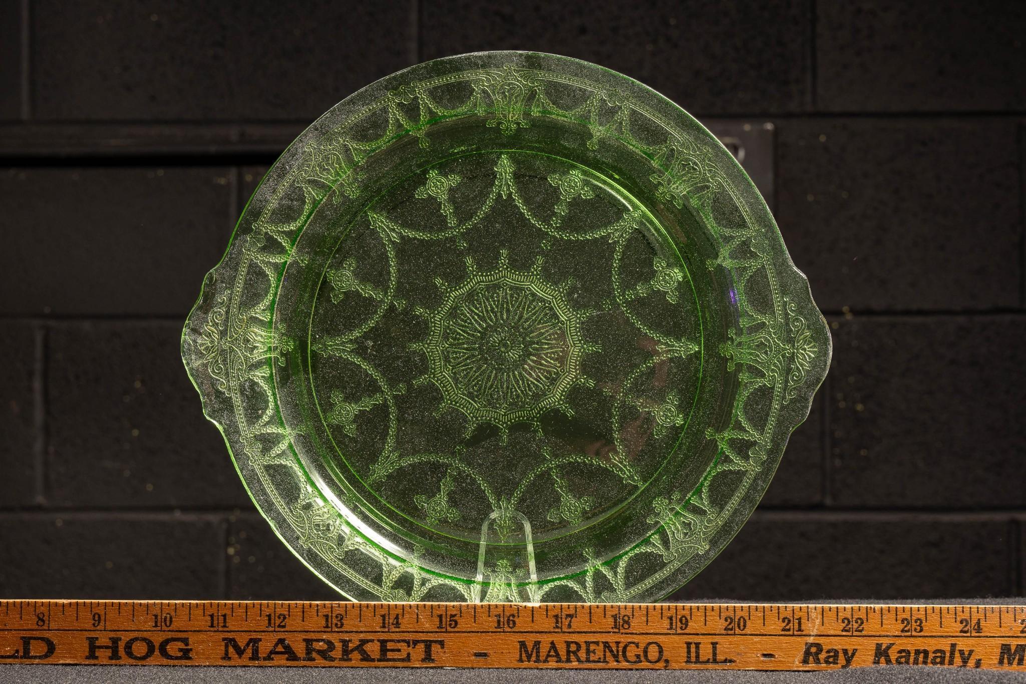 Uranium Glass Ornamental Serving Dish