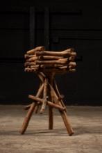 Rustic Timber Floor-Length Basket