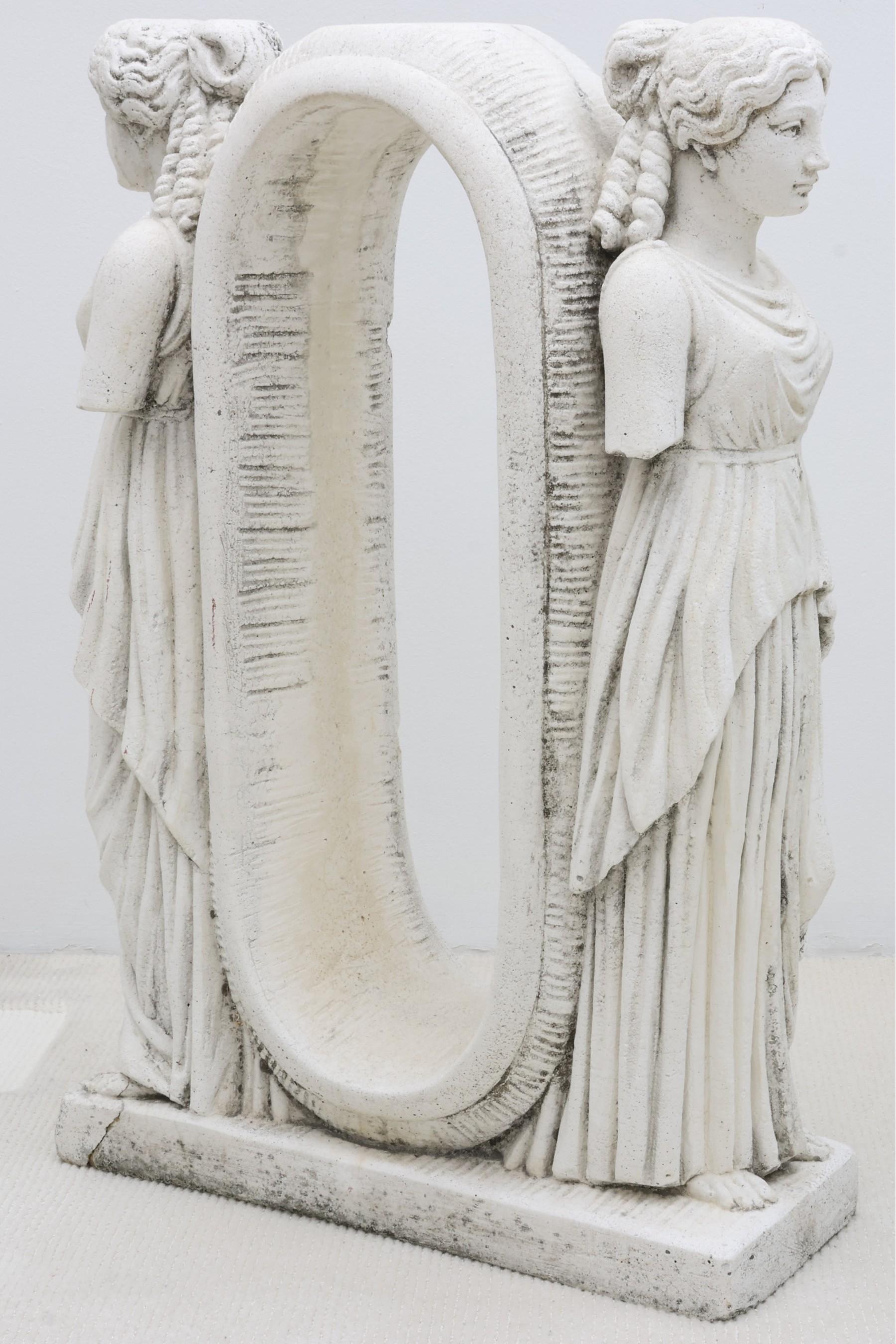 Stunning Pair Of Figural Cement Garden Statues