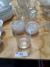 MISCELLANEOUS GLASS CUPS, PLATES AND JUGS