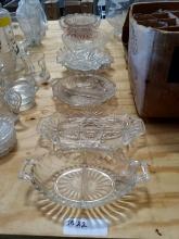 GLASS PLATES AND MISC GLASSWARE