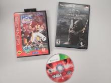 Mixed lot of Video Games: Sega Genesis NFL, Playstation 2 Airborne Troops, XBOX 360 NBA 2K16