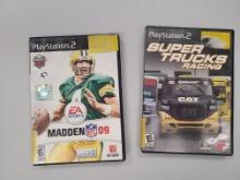 Sony Playstation 2 Video Games: Madden 09, Super Trucks Racing