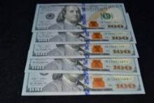 (5) $100 Star Notes In Sequence