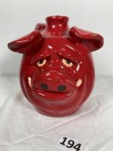 Folk Art Pottery Face Jug Pig Dale Burchale
