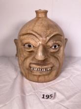 Folk Art Pottery Face Jug Marvin Bailey