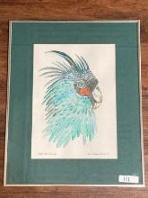 Vintage John Stubblefield SR Watercolor Great Palm Cockatoo
