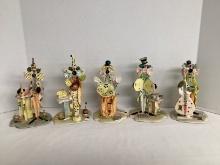 Five Sculpted Clown Figures