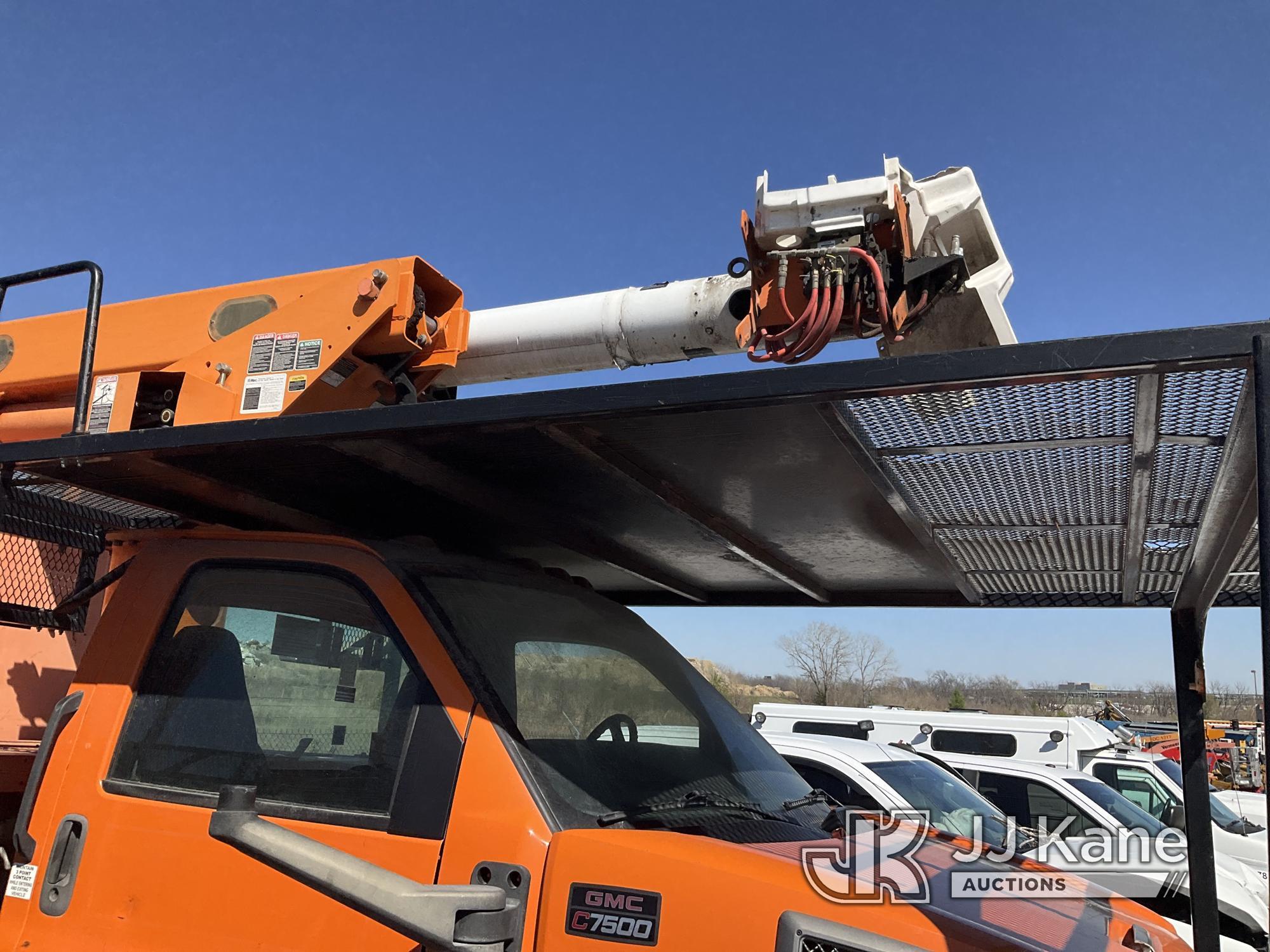 (Kansas City, MO) Altec LRV 55, Over-Center Bucket Truck mounted behind cab on 2006 GMC C7500 Chippe