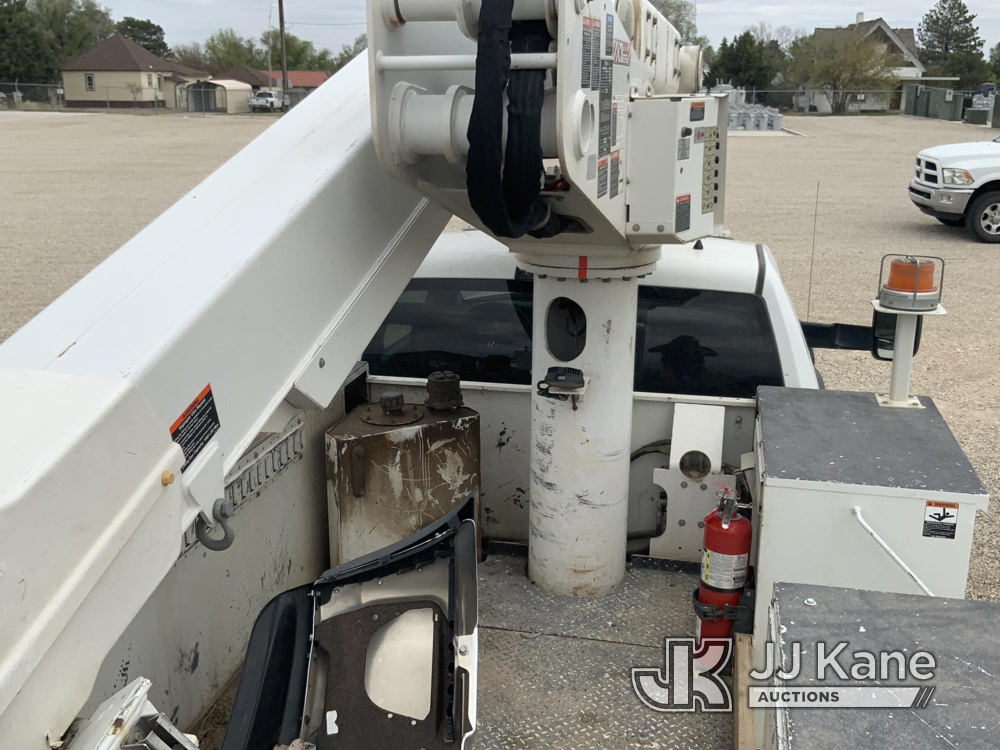 (Dighton, KS) Altec AT40-MH, Articulating & Telescopic Material Handling Bucket Truck mounted behind