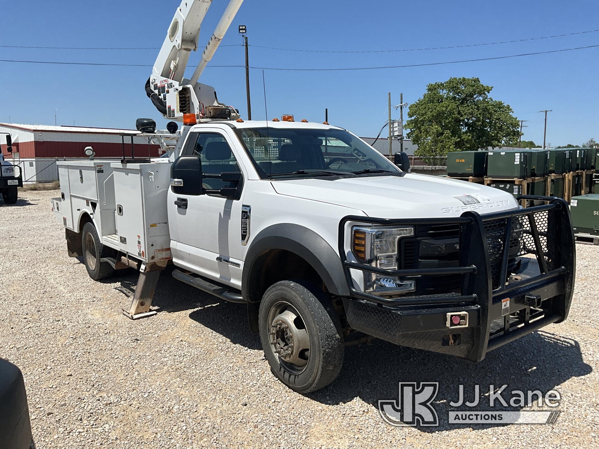 (Azle, TX) Altec AT41M, Articulating & Telescopic Material Handling Bucket Truck mounted behind cab