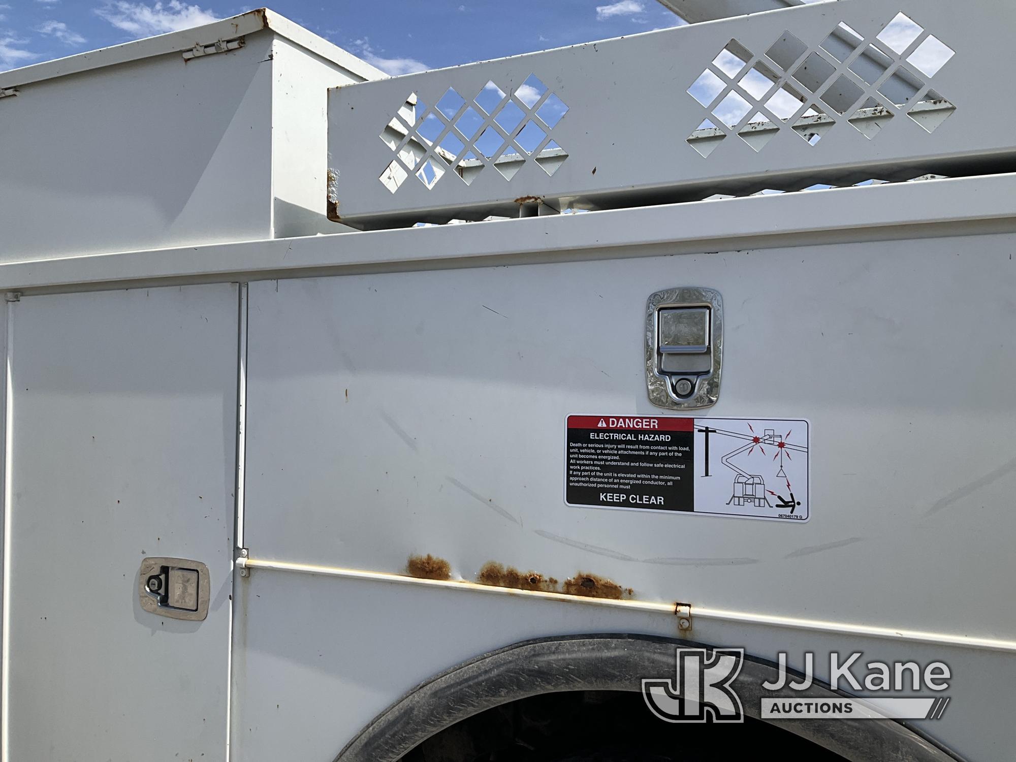 (Kansas City, MO) Altec AA755-MH, Material Handling Bucket rear mounted on 2014 Freightliner M2 106