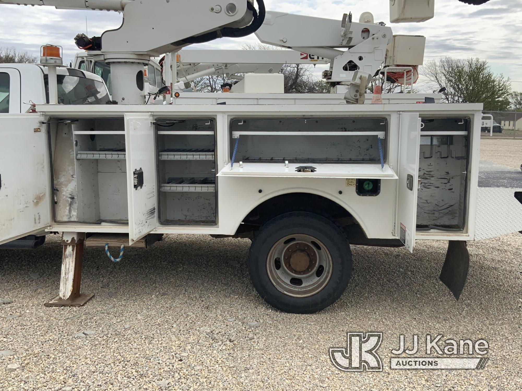 (Dighton, KS) Altec AT40-MH, Articulating & Telescopic Material Handling Bucket Truck mounted behind