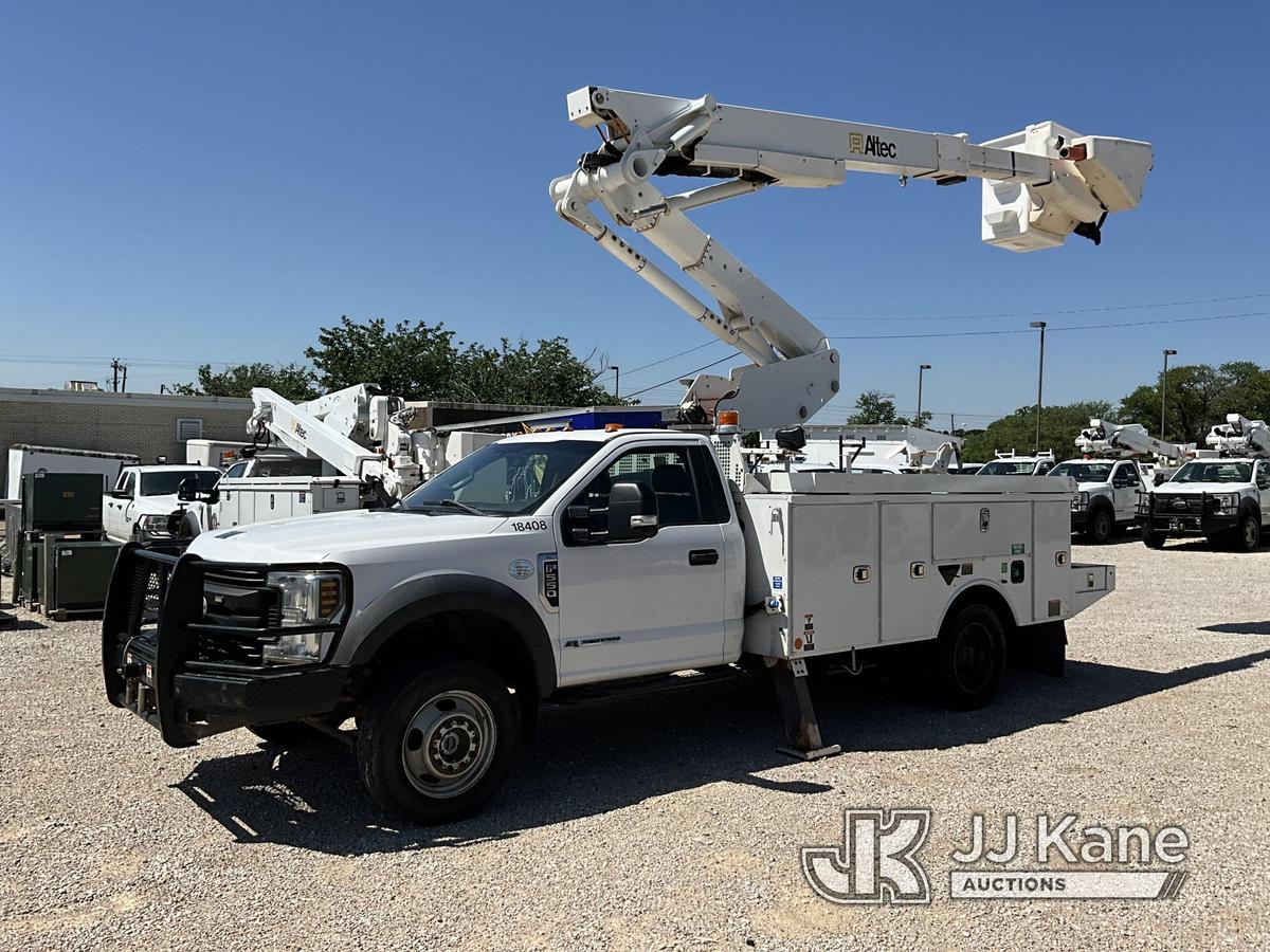 (Azle, TX) Altec AT41M, Articulating & Telescopic Material Handling Bucket Truck mounted behind cab