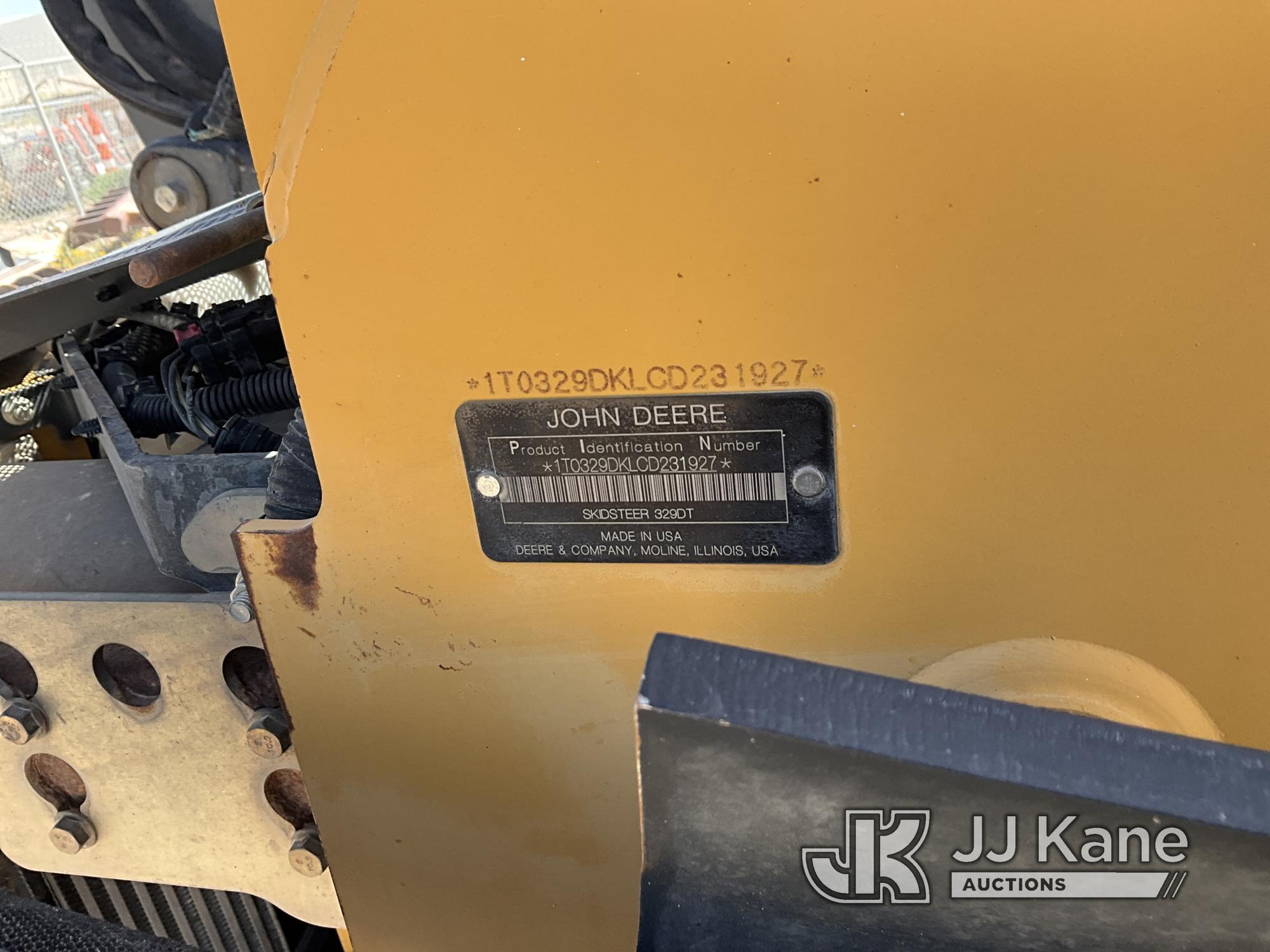 (Odessa, TX) 2012 John Deere 329D Tracked Skid Steer Loader Per seller: Right Side Drive Torch Hub M