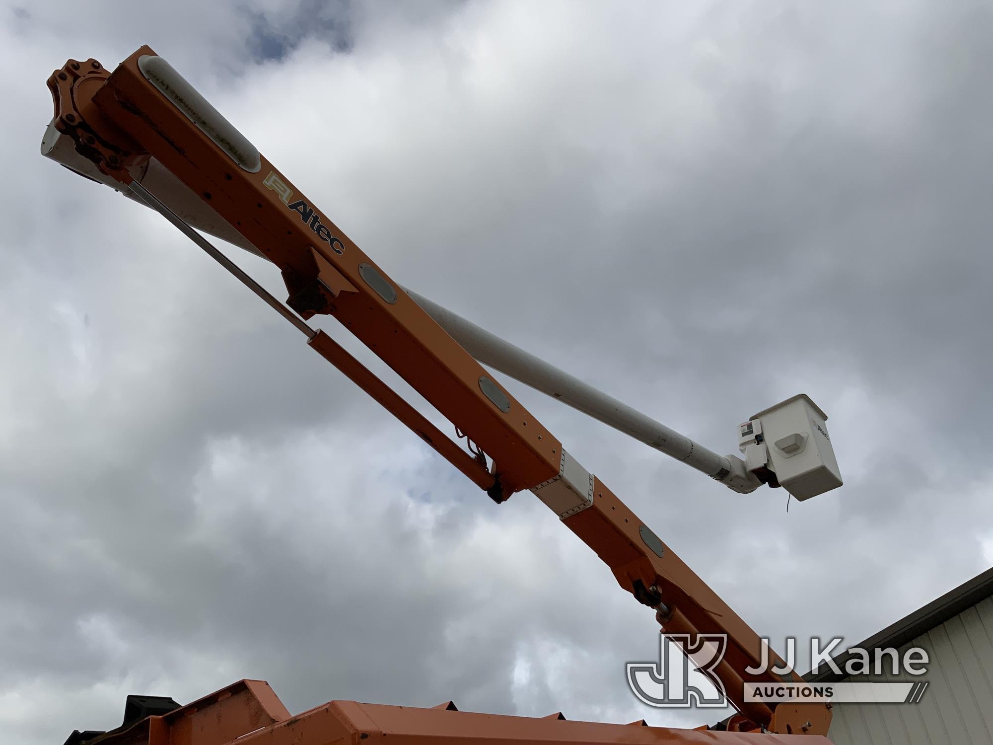 (Fort Wayne, IN) Altec LR760E70, Over-Center Elevator Bucket Truck mounted behind cab on 2013 Ford F