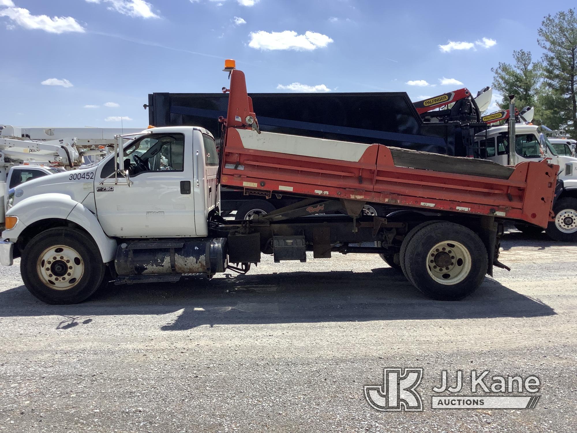 (Frederick, MD) 2012 Ford F750 Dump Truck Runs, Moves & Operates, Check Engine Light On, Reduced Pow