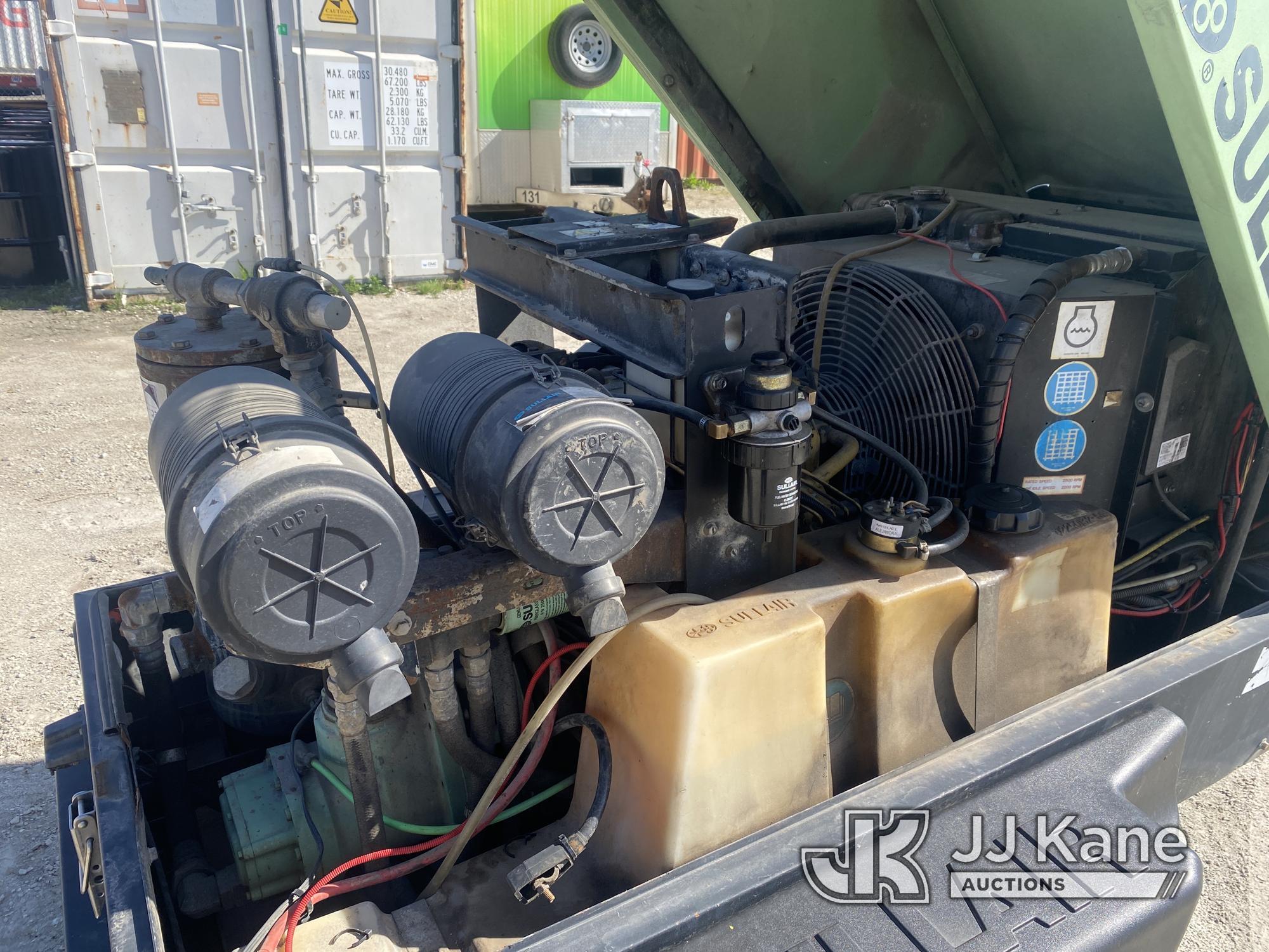 (University Park, IL) 2015 Sullair 185-DLQ-CAT 185 CFM Portable Air Compressor, trailer mtd No Title