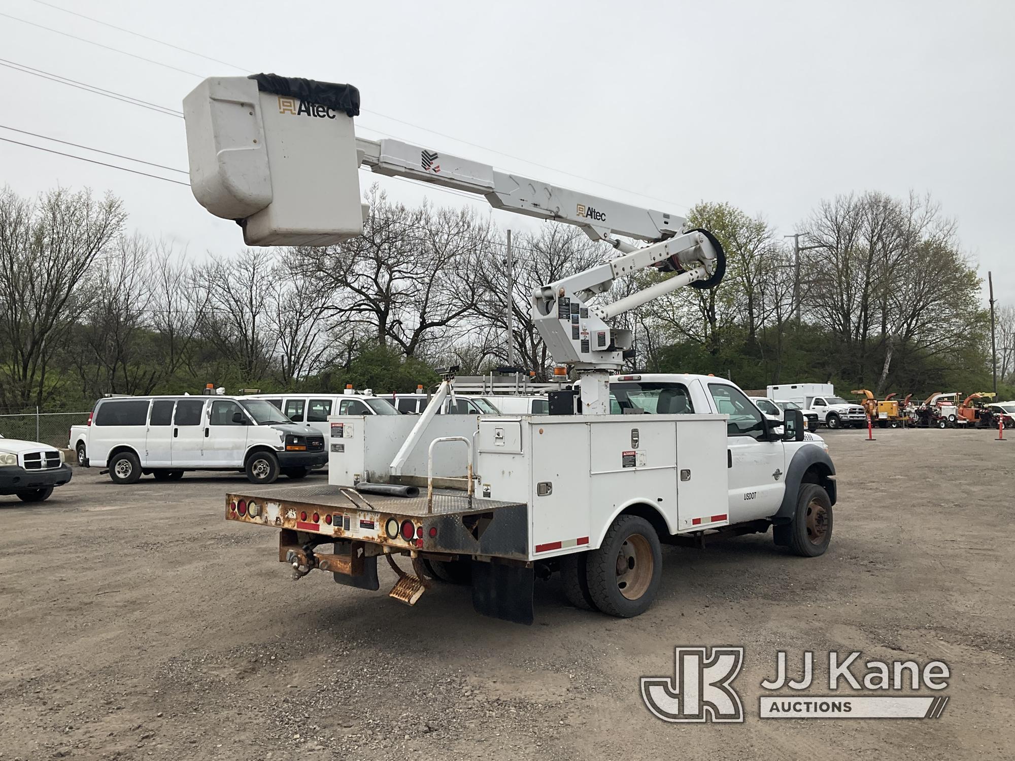 (Plymouth Meeting, PA) Altec AT37G, Articulating & Telescopic Bucket Truck mounted behind cab on 201
