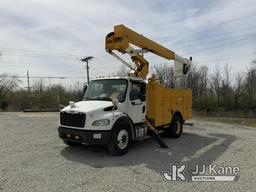 (Fort Wayne, IN) HiRanger TL41-MH, Material Handling Bucket Truck mounted behind cab on 2011 Freight