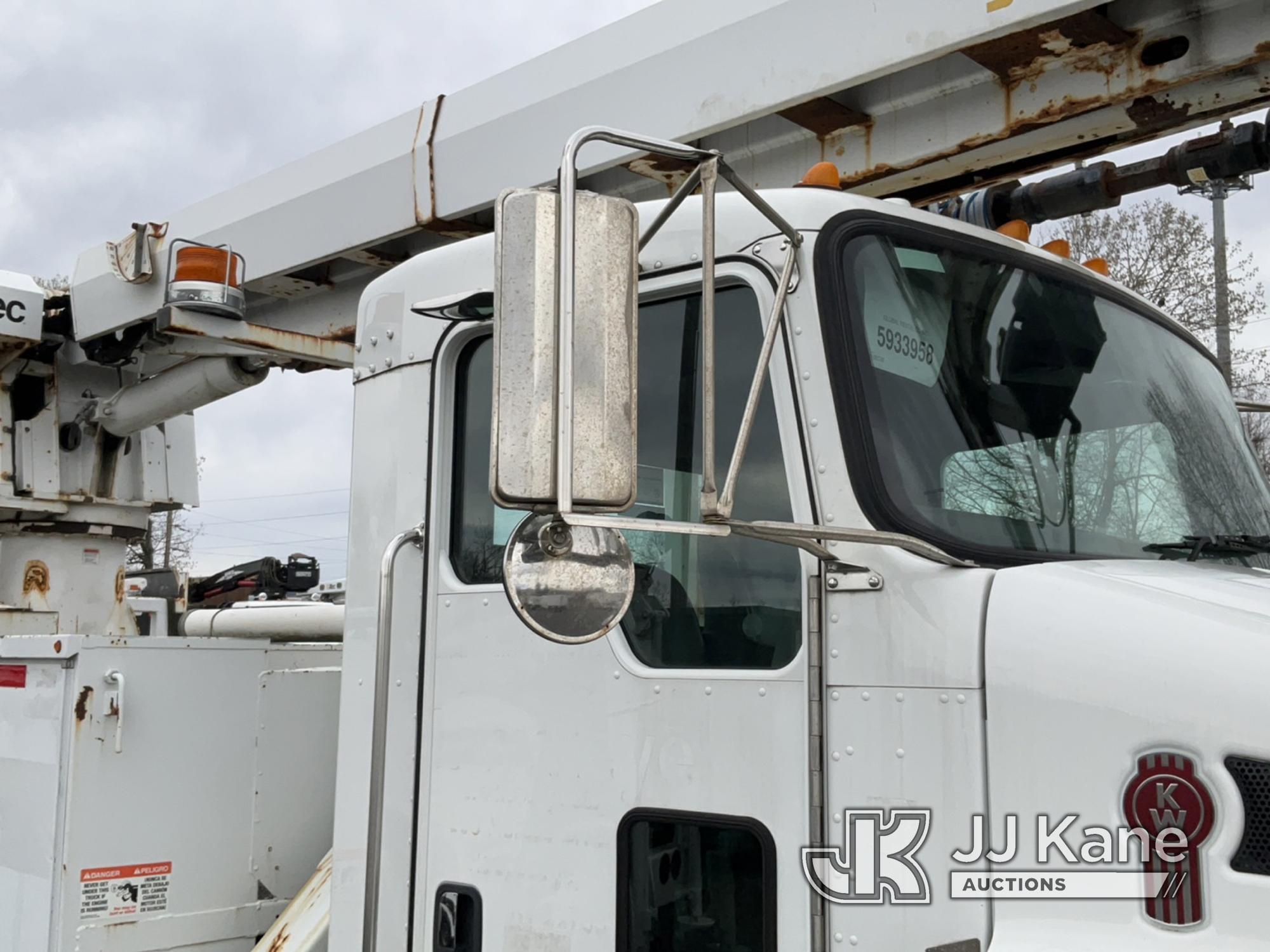 (Plains, PA) Altec DC47-TR, Digger Derrick rear mounted on 2016 Kenworth T370 Utility Truck Runs, Mo