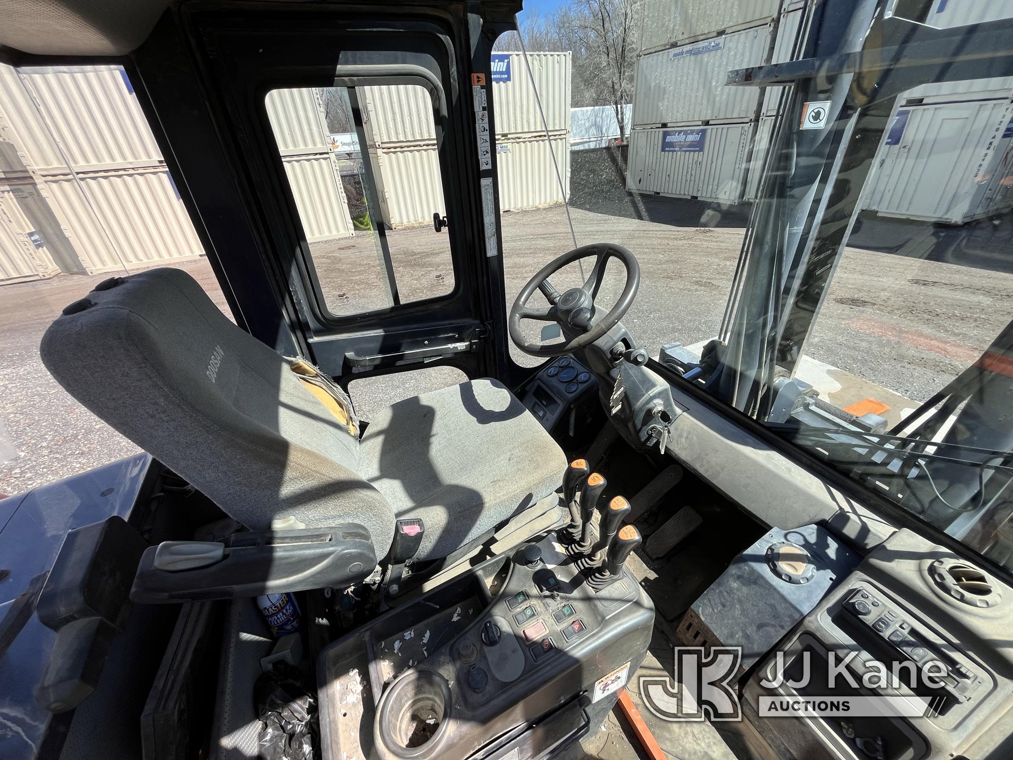 (Enfield, CT) 2011 Doosan D110S-5 Pneumatic Tired Forklift Runs, Moves & Operates) (Jump to Start (2