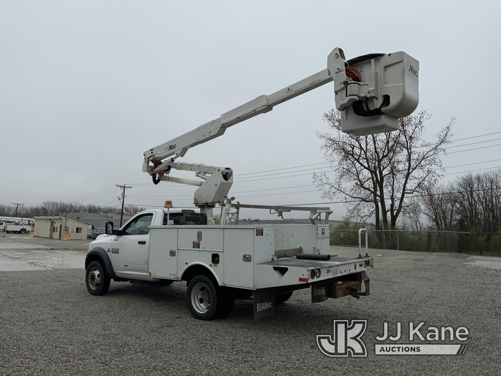 (Fort Wayne, IN) Altec AT37G, Articulating & Telescopic Bucket Truck mounted behind cab on 2016 RAM