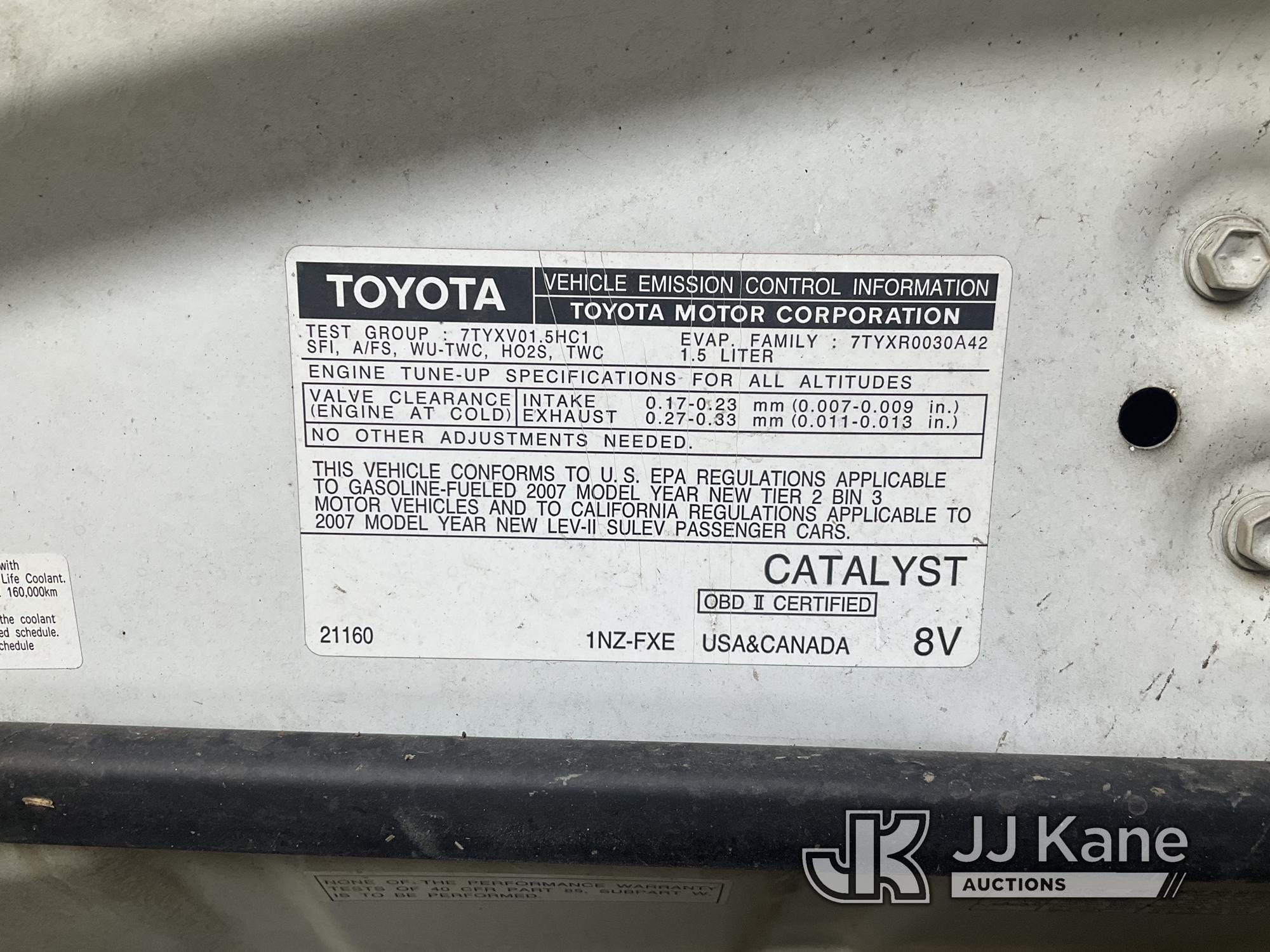 (Jurupa Valley, CA) 2007 Toyota Prius Hybrid 4-Door Hybrid Sedan Runs & Moves, Missing Cat, Check En