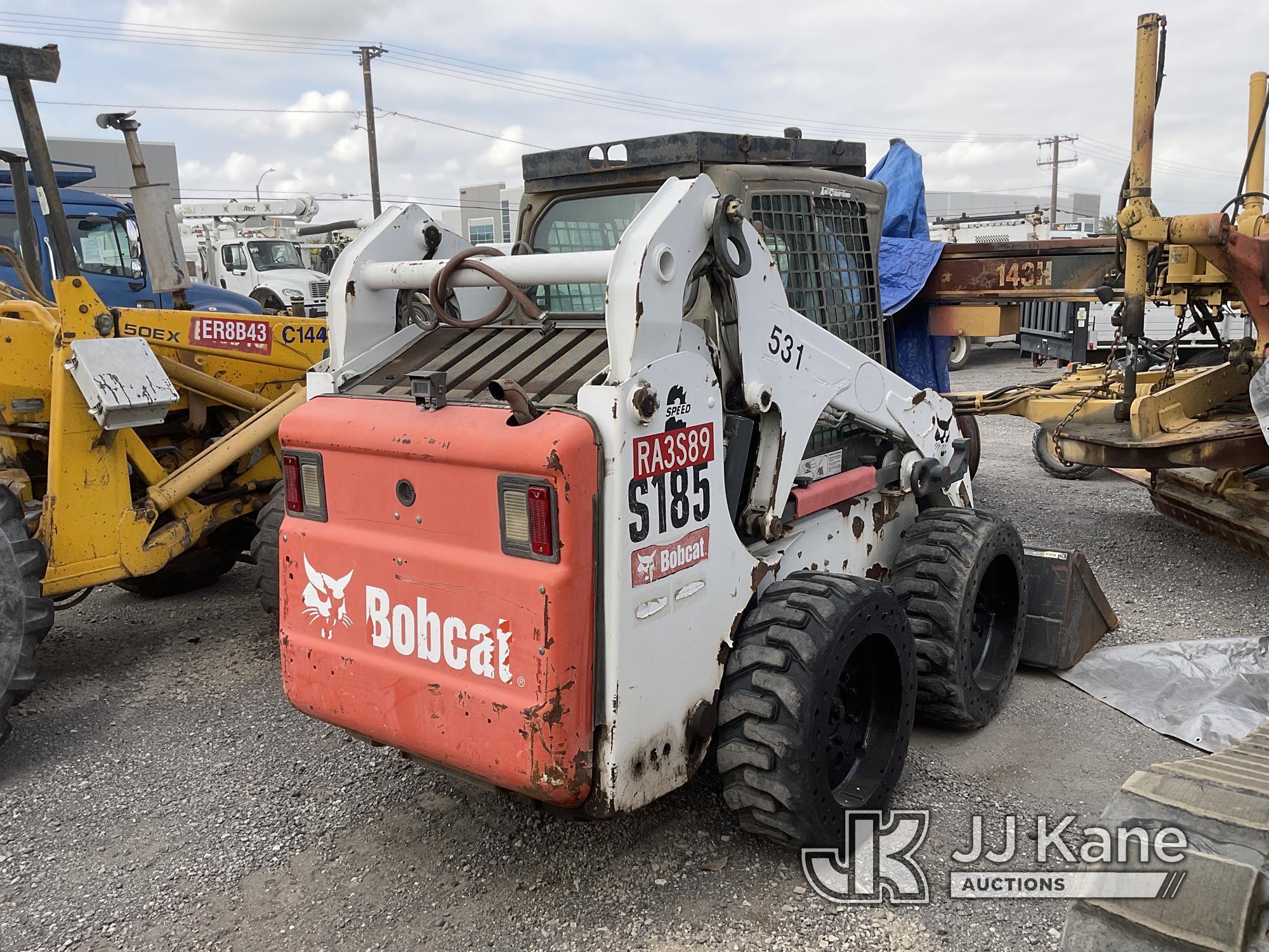 (Jurupa Valley, CA) 2011 Bobcat S185 Solid Tired Skid Steer Loader Runs, Moves & Operates, Has Code